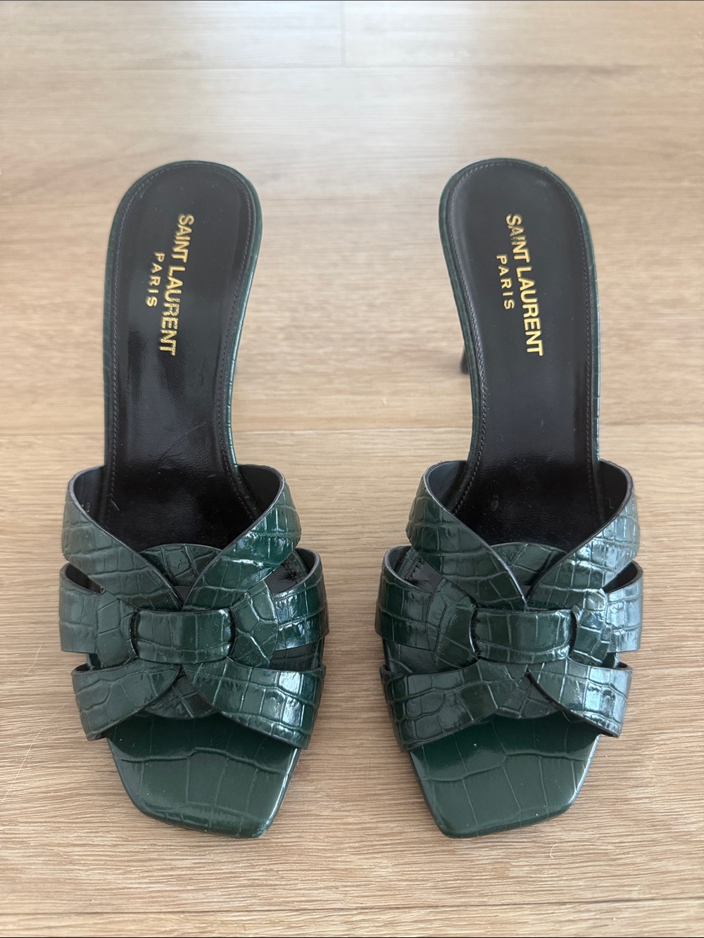 Saint Laurent Tribute Mule Sandals Heel